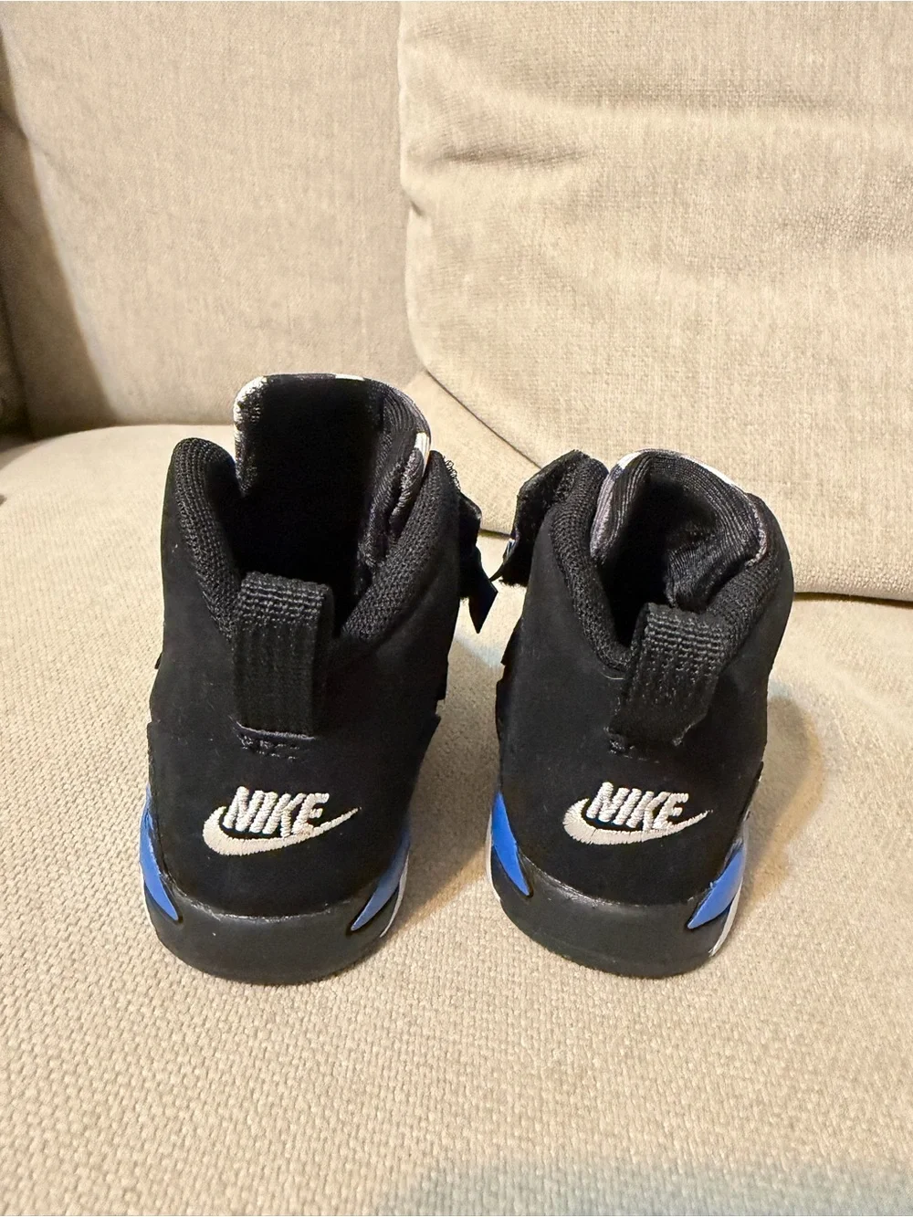 Nike Black Baby High-Top Sneakers with Gray Camo Tongue